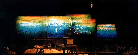 石井氏の作品を並べた準備の図